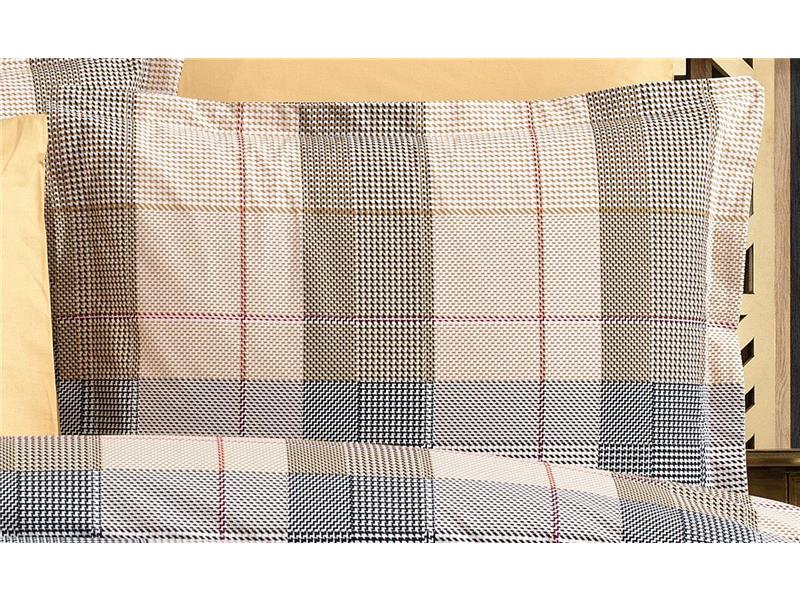Μαξιλαροθήκη Εμπριμέ Αντιγόνη 340 50X70 Beige 100% Cotton Flannel