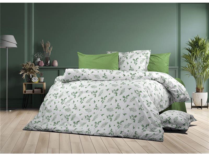 Σεντόνια Εμπριμέ Σετ 3 τεμ Μυρτώ 351 160X240 Green 100% Cotton Flannel