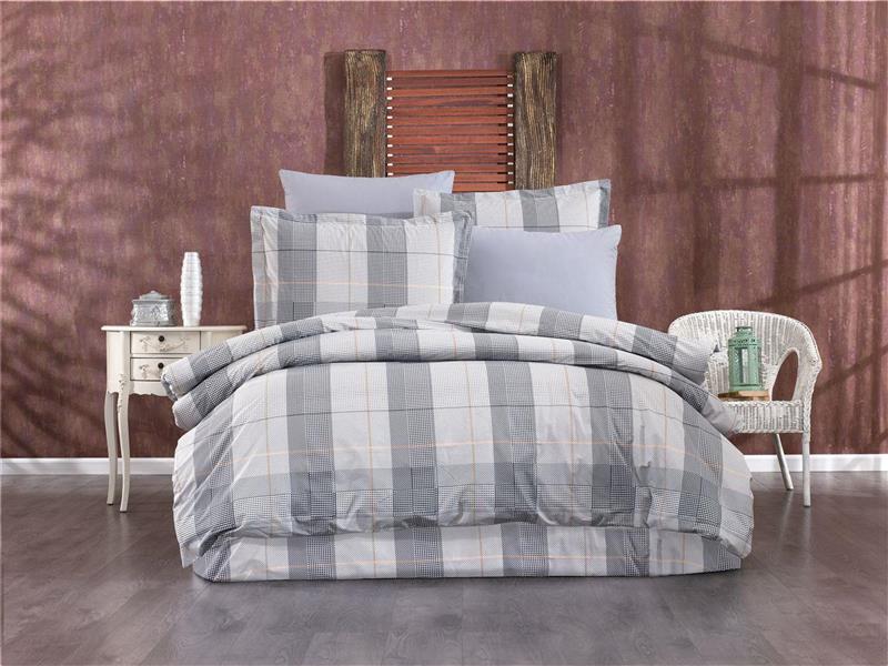 Σεντόνια Εμπριμέ Σετ 3 τεμ Αντιγόνη 339 160X240 Grey 100% Cotton Flannel
