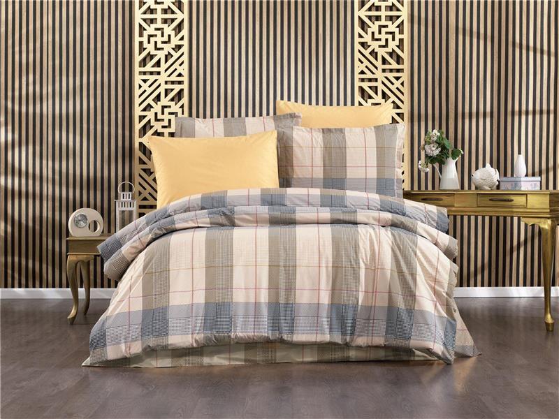 Σεντόνια Εμπριμέ Σετ 3 τεμ Αντιγόνη 340 160X240 Beige 100% Cotton Flannel