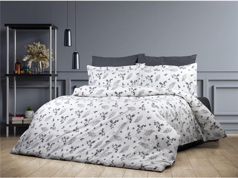 Σεντόνια Εμπριμέ Σετ 4 τεμ Μυρτώ 350 220X240 Grey 100% Cotton Flannel