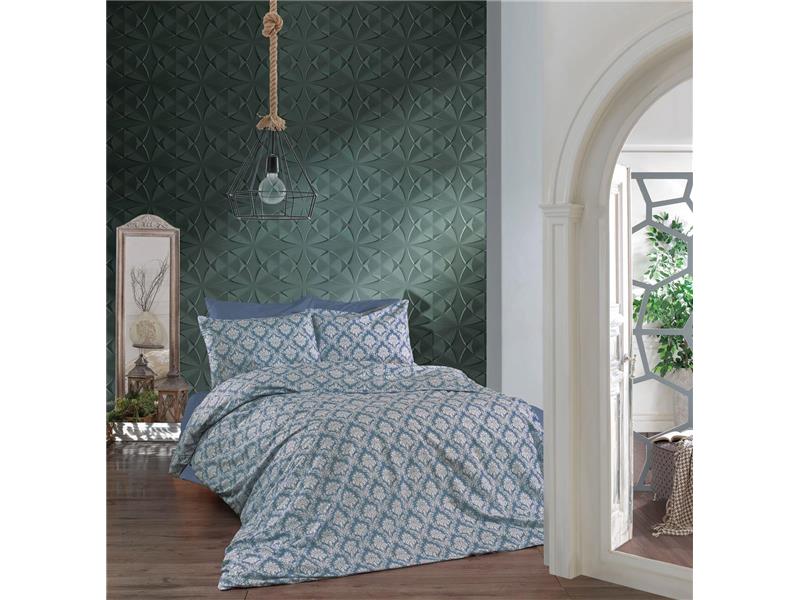 Πάπλωμα Εμπριμέ Οφηλία 279 220X240 Blue 70/30 Cott/Pol