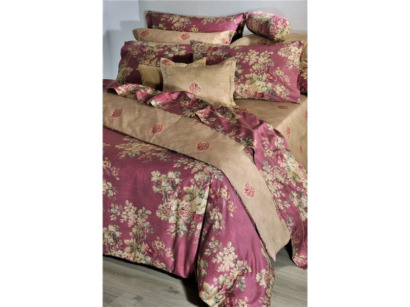 Σετ Παπλωματοθήκη Down Town  S-886 English Flower Red