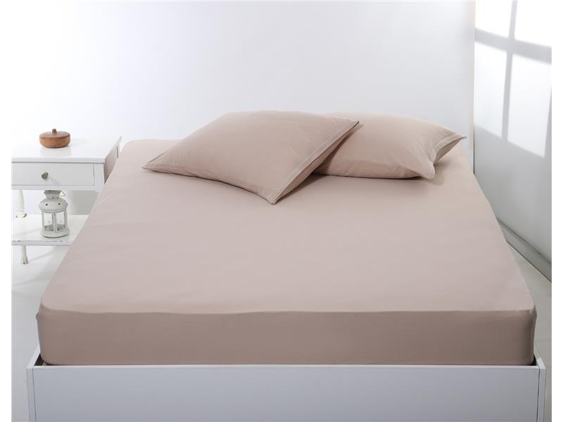 Σεντόνι με λάστιχο jersey (180cm x 200cm + 35cm) dark beige