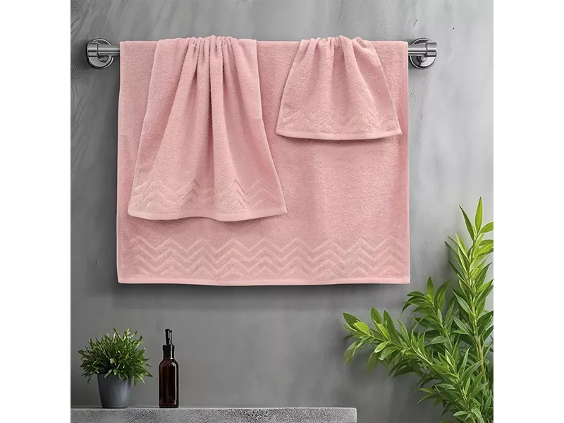 LINO Σετ πετσέτες 3τμχ (30x50,50x90,70x140) Wavie Κοραλί