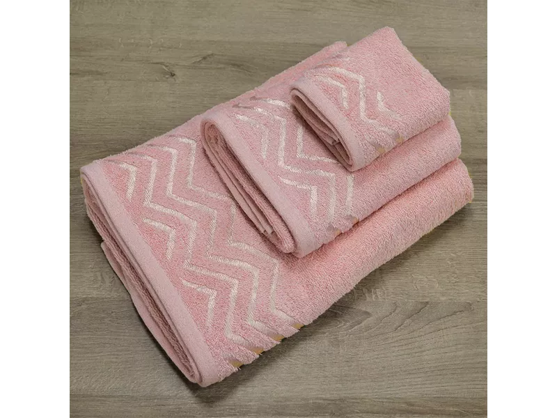 LINO Σετ πετσέτες 3τμχ (30x50,50x90,70x140) Wavie Κοραλί