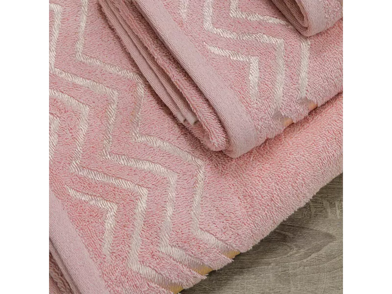 LINO Σετ πετσέτες 3τμχ (30x50,50x90,70x140) Wavie Κοραλί