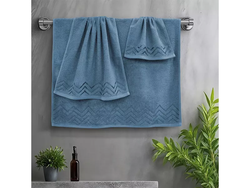 LINO Σετ πετσέτες 3τμχ (30x50,50x90,70x140) Wavie Πετρόλ