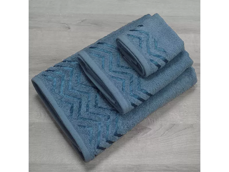 LINO Σετ πετσέτες 3τμχ (30x50,50x90,70x140) Wavie Πετρόλ