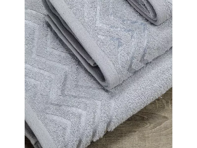 LINO Σετ πετσέτες 3τμχ (30x50,50x90,70x140) Wavie Ανοιχτό Γκρι