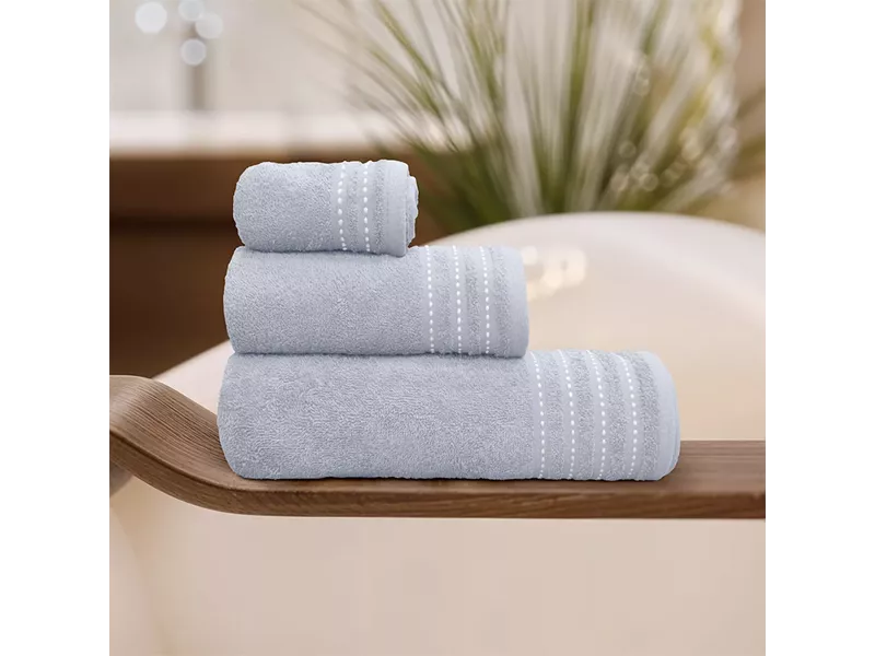 LINO Σετ πετσέτες 3τμχ (30x50,50x90,70x140) Veluva Ανοιχτό Γκρι