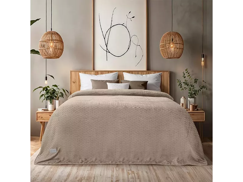 LINO Κουβέρτα Υπέρδιπλη (220x240) Flannel Lofti Taupe
