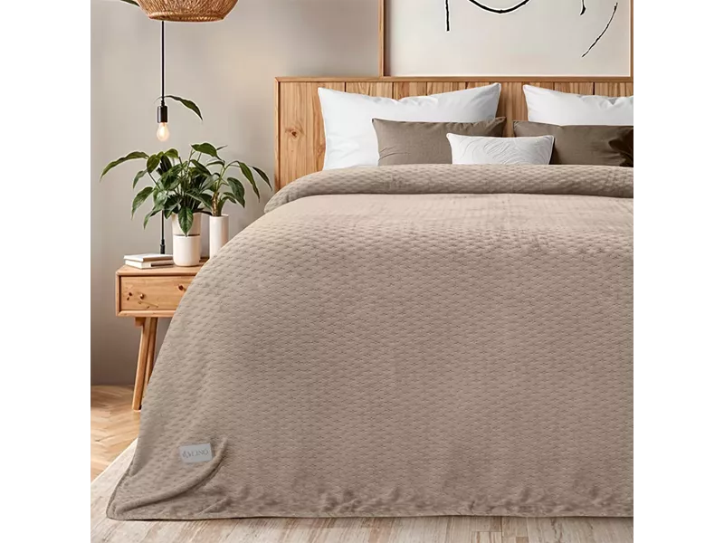 LINO Κουβέρτα Υπέρδιπλη (220x240) Flannel Lofti Taupe