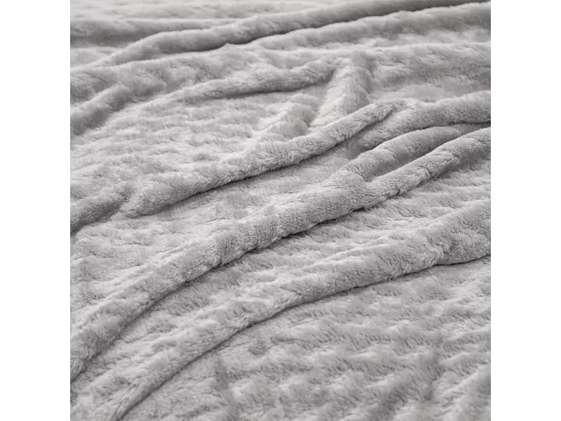 LINO Κουβέρτα Υπέρδιπλη (220x240) Flannel Lofti Ασημί