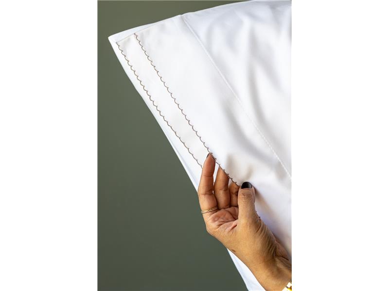 Σετ Σεντόνια Down Town με ραφή Crochet White