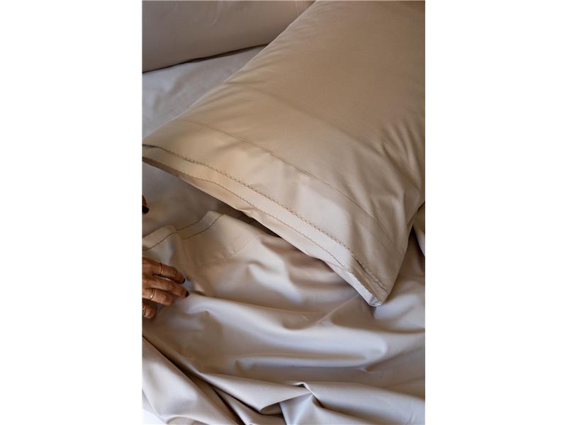 Σετ Σεντόνια Down Town με ραφή Crochet Light Beige