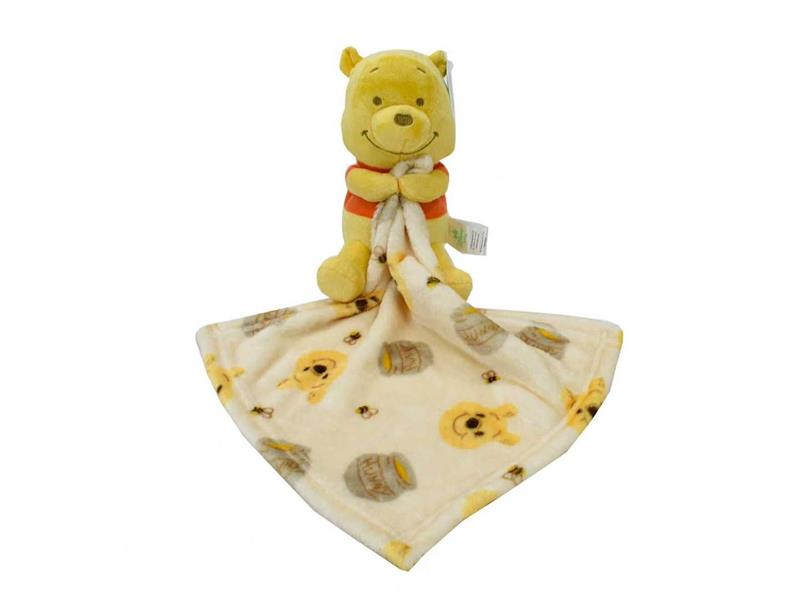 Λούτρινο Disney Home με Πανάκι Παρηγορίας Coral Fleece Εμπριμέ Winnie 38 Ύψος 25 cm Yellow 100% Polyester