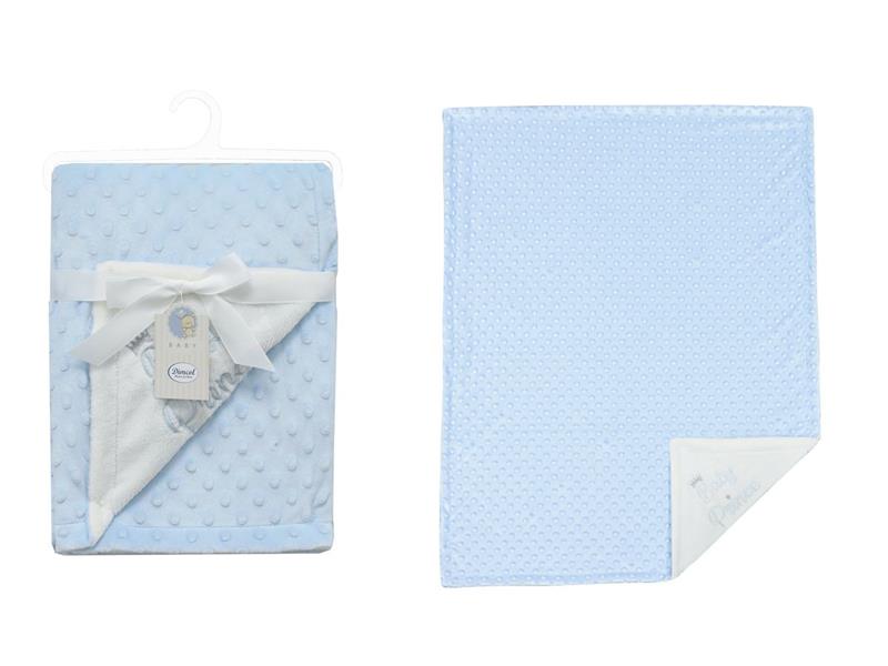Κουβέρτα Minky Bubble bebe 420 gr/m² Prince 33 75X100 Sky Blue 100% Polyester