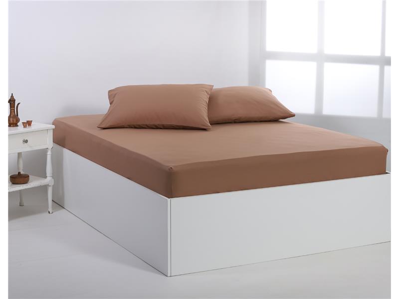 Βαμβακερό σεντόνι essentials (105cm x 200cm + 35cm) praline