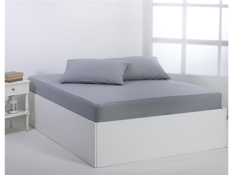 Βαμβακερό σεντόνι essentials (105cm x 200cm + 35cm) quarry
