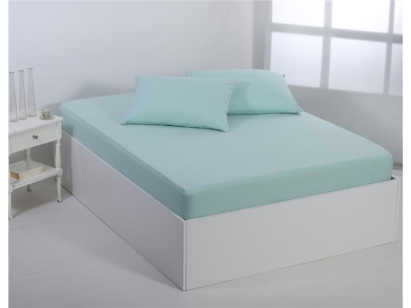 Βαμβακερό σεντόνι essentials (105cm x 200cm + 35cm) misty jade