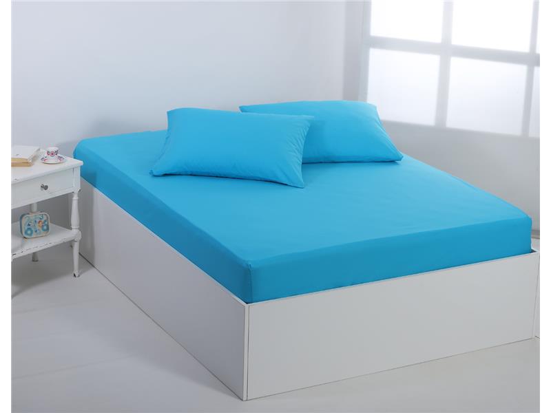 Βαμβακερό σεντόνι essentials (125cm x 200cm + 35cm) river blue