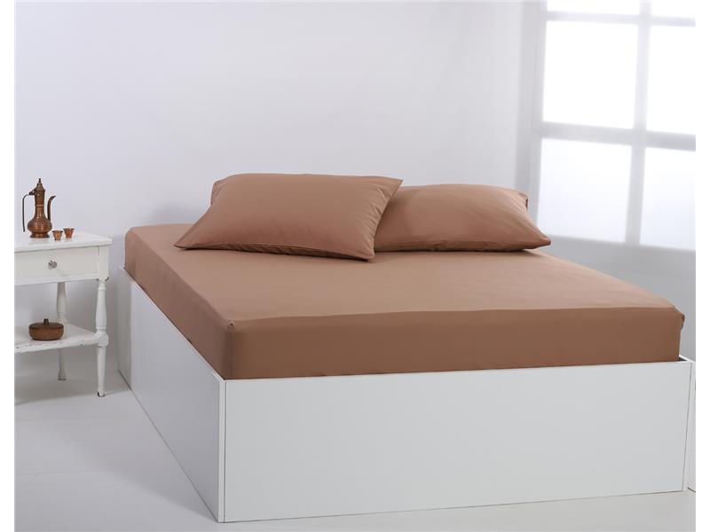 Βαμβακερό σεντόνι essentials (165cm x 200cm + 35cm) praline