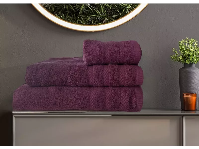ΣΕΤ ΠΕΤΣΕΤΕΣ  DIOS2 BERRY 3ΤΕΜ 30x50cm 50x100cm 70x140cm 100% COTTON 450gsm