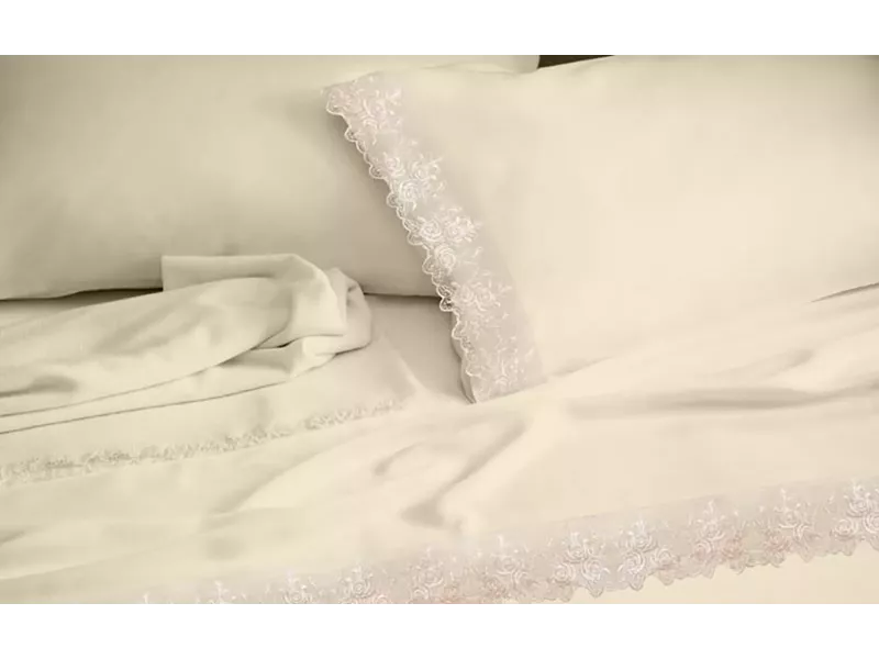 LACE ΕΚΡΟΥ ΣΕΤ ΣΕΝΤΟΝΙΑ ΝΥΦΙΚΑ  MAKIS TSELIOS 240x260cm