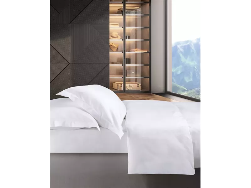 GENOVA WHITE3 ΣΕΤ ΘΗΚΗ Υ/Δ 220Χ240  2*50X70CM 220TC100% COTTON SATIN