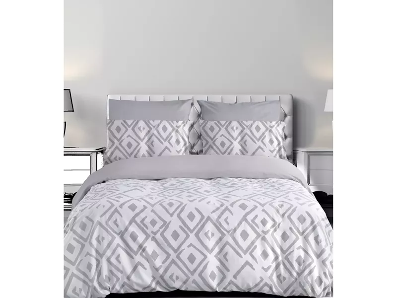 ROMVOS2 GREY ΠΑΠΛΩΜΑΤΟΘΗΚΗ 220Χ240CM 2*50X70CM144TC 100% COTTON
