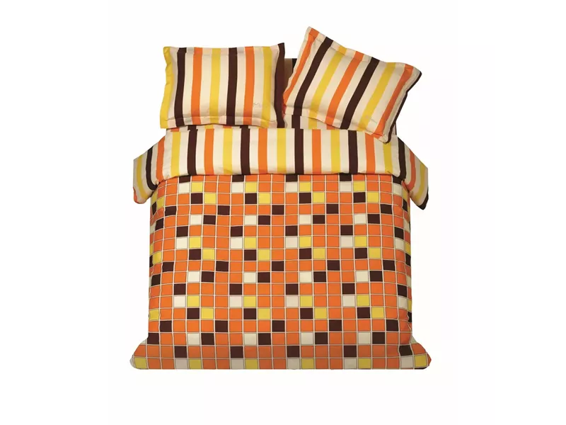ΠΑΠΛ/ΘΗΚΗ ΣΕΤ M SQUARES ORANGE 160x240cm 1*50x70cm 100%COTTON