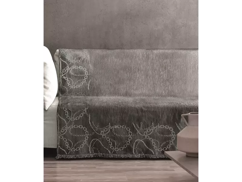 MONOΘ.ΡΙΧΤΑΡΙ CADENA GREY2 180Χ180 100% CHENILLE
