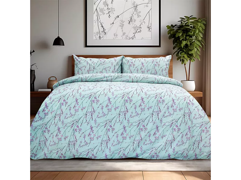 LINO Σετ Παπλωματοθήκη Μονή (165x245) Amandes Λιλά