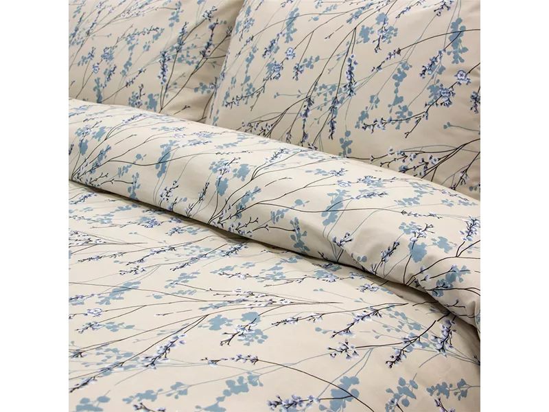 LINO Σετ Σεντόνια Με Λάστιχο (105x200+32) Amandes Μπλε