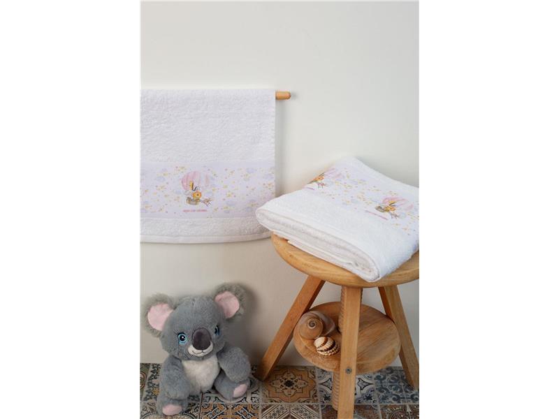 ΠΕΤΣΕΤΑ Με Ψηφιακή Εκτύπωση Σετ 2 τεμ bebe Balloon 66 30X50,70X140 Λευκό 100% Cotton