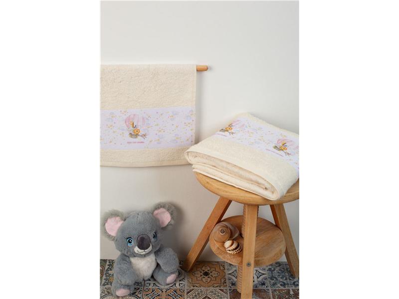 ΠΕΤΣΕΤΑ Με Ψηφιακή Εκτύπωση Σετ 2 τεμ bebe Balloon 67 30X50,70X140 Εκρού 100% Cotton