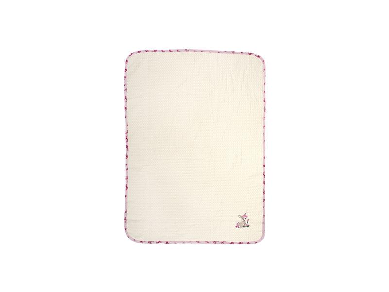 Κουβέρτα Πικέ Με Κέντημα bebe Deer 198 80X110 Ecru-Pink 100% Cotton