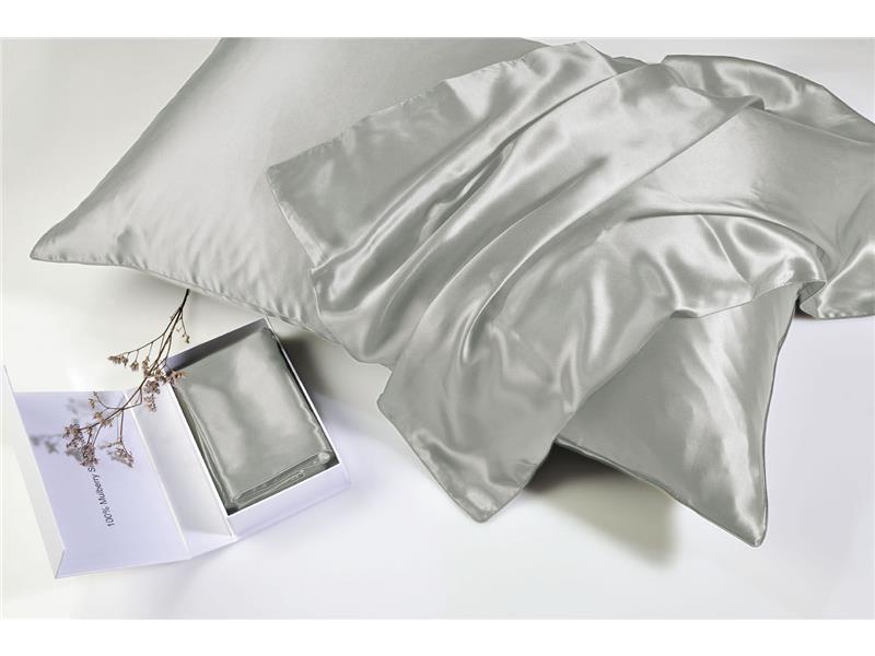 Μαξιλαροθήκη Μεταξωτή Down Town Mulberry Silk Silver