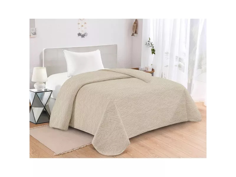 ΚΟΥΒΕΡΛΙ MICROFIBER ΜΟΝΟ 160X240 ADAM HOME GLORIA CREAM