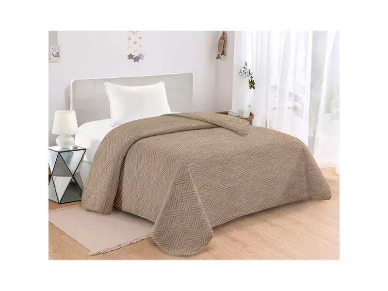 ΚΟΥΒΕΡΛΙ MICROFIBER ΜΟΝΟ 160X240 ADAM HOME GLORIA MOCHA