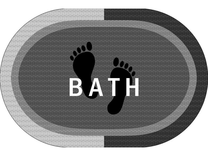Πατάκι Μπάνιου Oval Αντιολισθητικό Bath 50X70 Grey 100% Polyester