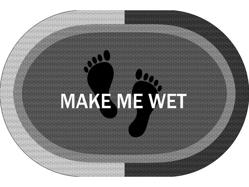 Πατάκι Μπάνιου Oval Αντιολισθητικό Make Me Wet 50X70 Grey 100% Polyester