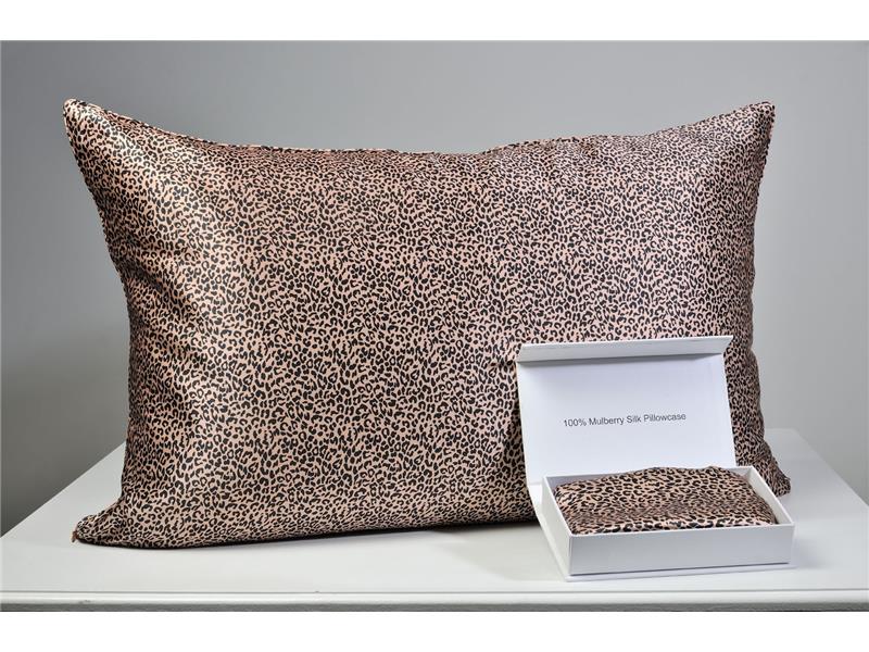Μαξιλαροθήκη Μεταξωτή Down Town Mulberry Leopard Pink