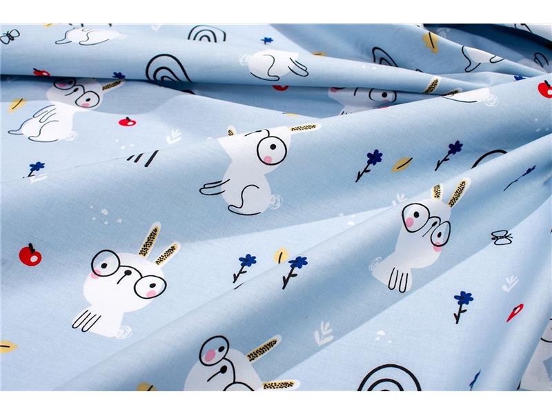 Σεντονάκι Λίκνου bebe Rabbit Garden 584 80X110 Sky Blue 100% Cotton