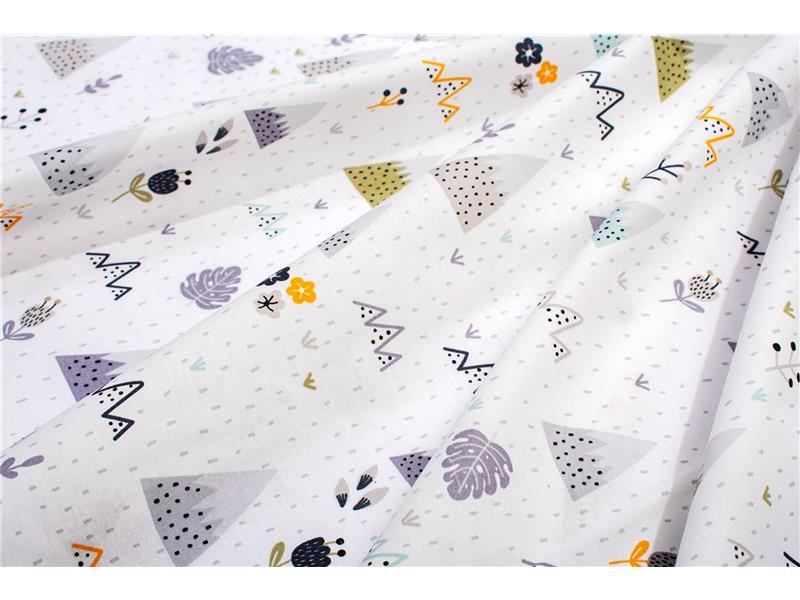 Σεντονάκι Λίκνου bebe Whimsical Mountainside 588 80X110 White-Grey 100% Cotton