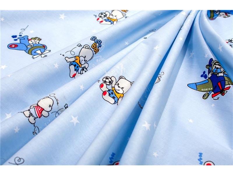 Σεντονάκι Λίκνου bebe Bear's Playtime 591 80X110 Sky Blue 100% Cotton