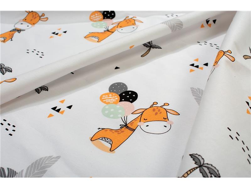 Σεντονάκι Λίκνου bebe Giraffe 599 80X110 White-Orange 100% Cotton