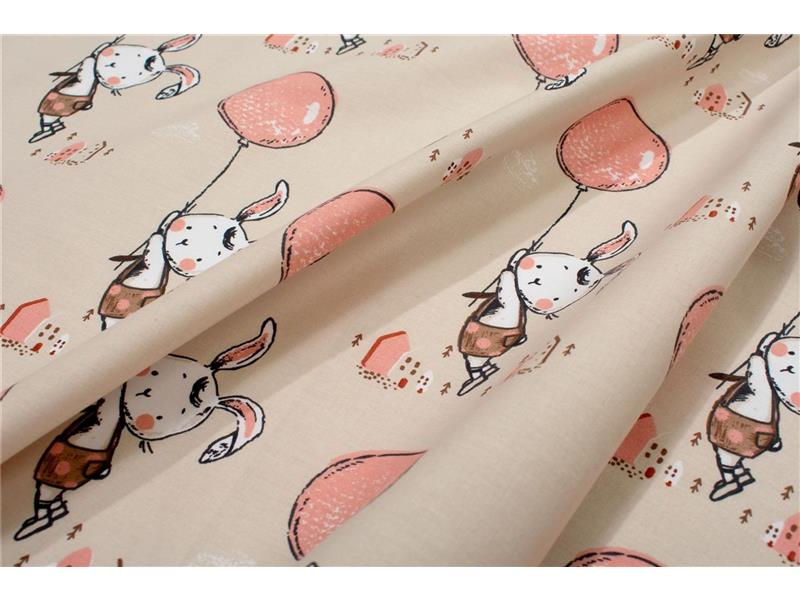 Σεντονάκι Λίκνου bebe Floating Bunny 714 80X110 Beige-Salmon 100% Cotton