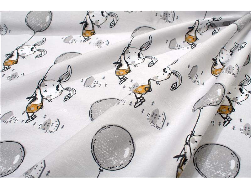 Σεντονάκι Λίκνου bebe Floating Bunny 715 80X110 Grey 100% Cotton
